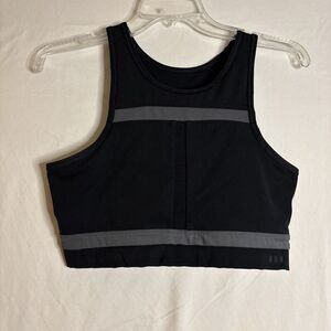 NIKE RUN DVN Women's Sports Bra Size Medium Black Grey Swoosh Activewear